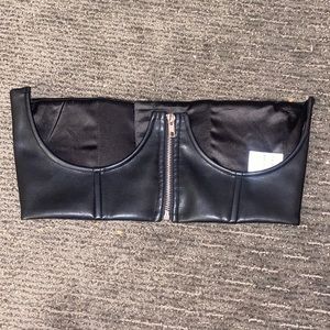 Leather under bust corset